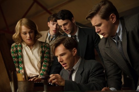 Benedict Cumberbatch and his team team of code crackers pour over the Enigma Machine in The Imitation Game (image: www.morapowah.com)